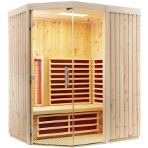 Infraworld - TrioSol Unica 2 Infrarotkabine mit 2 ABC-Strahler wählbar in Fichte/Espe/Zirbe Breite: 154 cm - Holzart: Espe
