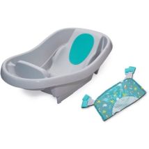 Ingenuity - Baignoire Bébé, Grand Confort, Extra-large Avec Porte Bébé En Tissu Doux, Coussins De Siege, Tablette, Jusqu'a 24
