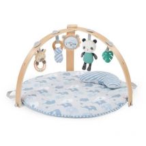 Ingenuity Faltbare Baby-spielmatte Cosy Spot Elephant, Wendbares Kissen, Holzspielbogen, Spiegel Und Sensorische Spielzeuge Für Babys