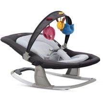 Inglesina Lounge Schaukelstuhl Musical Pepper, Von Der Geburt Bis 9 Kg, Rückenlehne 3 Positionen, Musikbox 3 Melodien, Spielstange Mit 3 Spielzeugen, 