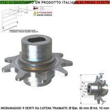 Ingranaggio Esterno 9 Denti Pignone In Acciaio Ricambio del Motore Utile 122019/2 Rocchetto Calettato Dell'albero Motoriduttore Che Traina La Catena