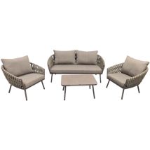 4-teilige Lounge-Sitzgruppe Wileda Aluminium-Rope mit Tisch Loungegruppe - Inko