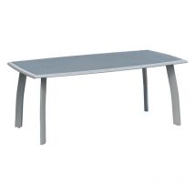 Aluminium-Glastisch Spraystone silber/grau 180x100x74 cm Gartentisch Terrassentisch - Inko