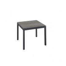 Gartentisch Aluminium graphit 90x90 cm Terrassentisch Tischplatte nach Wahl Deropal schwarz - Inko