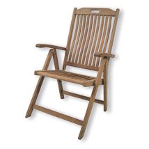 Klappsessel Timor Teakholz/Messingbeschläge 5-fach verstellbar Hochlehner 72x62x106 cm - Inko