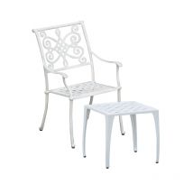 Stapelstuhl Nexus mit Fußhocker Alu-Guss Gartenstuhl 2 Farben zur Auswahl Weiß - Inko