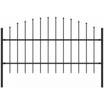 144941 Garden Fence with Spear Top Steel 1,7 m Black - Inlife