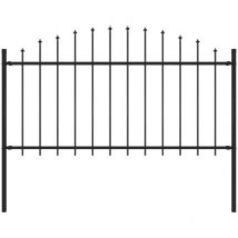 Inlife - 144943 Garden Fence with Spear Top Steel 1,7 m Black