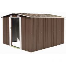 Inlife - Abri de jardin 257 x 298 x 178 cm Métal Marron