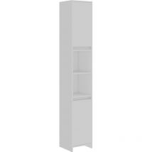 Inlife - Armoire de salle de bain Blanc 30x30x183,5 cm Aggloméré