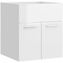 INLIFE Armoire d'évier Blanc brillant 41x38,5x46 cm Aggloméré