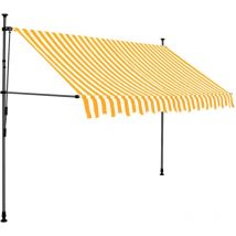 Inlife - Auvent manuel rétractable avec led 300 cm Blanc et orange