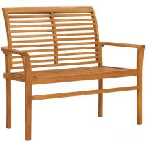 Inlife - Banc de jardin avec coussin taupe 112 cm Bois de teck massif