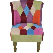 Inlife - Chaise en style français avec design de patchwork Tissu