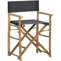 Chaises pliables de directeur 2 pcs Gris foncé Bambou et tissu - Inlife