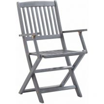 Inlife - Chaises pliables d'extérieur 2 pcs Bois d'acacia solide