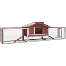Inlife - Clapier Rouge 303x60x86 cm Pin massif et sapin