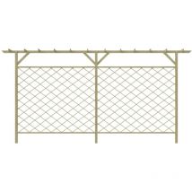 Inlife - Clôture à lattes de jardin avec pergola Bois