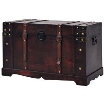 Inlife - Coffre vintage de rangement Bois 66 x 38 x 40 cm