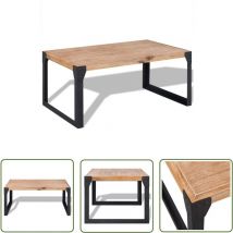 Inlife - The Living Store Couchtisch Massivholz Akazie 100x60x45 cm - Holz Couchtisch - Industrieller Couchtisch - Couchtisch Massiv - Akasie