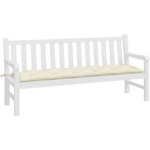 Coussin matelas assise dossier pour banc de balancelle jardin grand confort en Tissu 180x50x7 cm Blanc crème - Inlife