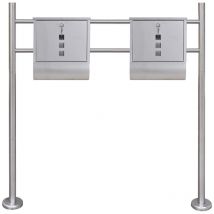 Inlife - Double boîte à lettre sur support en acier inoxydable