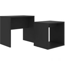 Inlife - Ensemble de tables basses Noir 48x30x45 cm Aggloméré