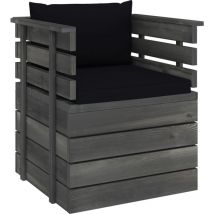 Inlife - Fauteuil de jardin avec coussins Bois de pin