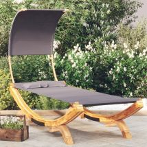 Inlife - Hamac avec auvent 100x216x162 cm Bois courbé massif Anthracite