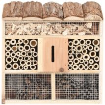 INLIFE Hôtel à insectes Bois de sapin 30x10x30 cm