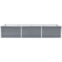Inlife - Lit surélevé de jardin Acier galvanisé 240x80x45 cm Gris