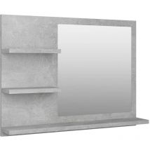 Miroir de salle de bain Gris béton 60x10,5x45 cm Aggloméré - Inlife