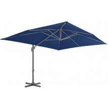 Parasol déporté avec mât en aluminium 4x3 m Bleu azuré - Inlife