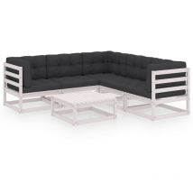 Salon de jardin 6 pcs avec coussins Bois de pin massif - Inlife