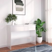 Inlife - Table console Blanc brillant 100x35x76,5 cm Aggloméré - Blanc