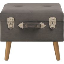Inlife - Tabouret de rangement 40 cm Gris Velours