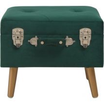 Inlife - Tabouret de rangement 40 cm Vert Velours