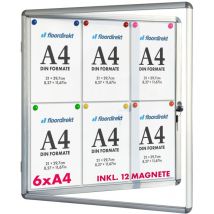 Schaukasten Innen Premium 70 x 67 cm 6 x A4 Mit 12 Magneten
