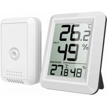Innen- und Außenthermometer, Hygrometer-Thermometer mit Außensonde, drahtloses digitales Hygrometer-Thermometer mit großem LCD-Display, °C/°F-Schalter