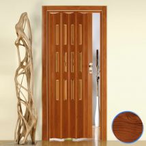 Forte - Innenraum Falttür in pvc 88,5 x214 cm mod. Luciana Vetro mit hell klarglass Farbe Kirschbaum