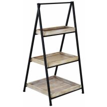Innenregalschrank aus Holz und Metall mit 3 Regalen klassische Low Box Line