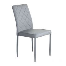 Innenstapelstuhl mit Stahlkonstruktion mit Haut Eco -Leder bedeckt - LightGrey