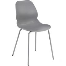 Innenstuhl in Stahl mit Britney Polypropylensitz - Grey - Grey