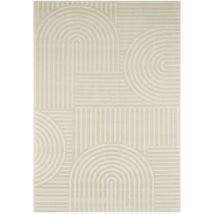 Sweeek - Innenteppich Mit Grafischem Bogenmuster, Cremefarben - 160 X 230 Cm