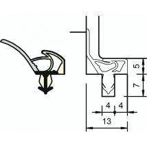 Innentürdichtung sp 8801, Kurzbund 15 Meter, Kunststoff lichtgrau