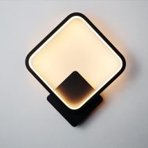 Innenwandlampe Led 17w, Schwarze Quadratische Design-wandleuchte, Warmweiß Natürliche Weiß Kaltweiß Drei Beleuchtungsmodi, Wandleuchte Für 