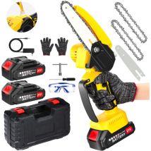Innopower Mini Kettensäge Mit Akku 6 Zoll Akku Kettensäge Astsäge Akku Mit Automatischer Öler, 2 Ketten, Handkettensäge Mit 22000 Akkus Und Ladegerät 