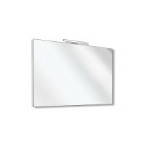 Innovo - specchio bagno rettangolare reversibile telaio perimetrale e lampada led, dimensioni 100 x 70 cm