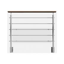 Inoca - Garde-corps en inox main courante bois