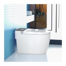 Kleenmac - Inodoro inteligente (Tankless) Olivia KEB2018TRW (Inodoro japonés) salida horizontal 180 mm Gris